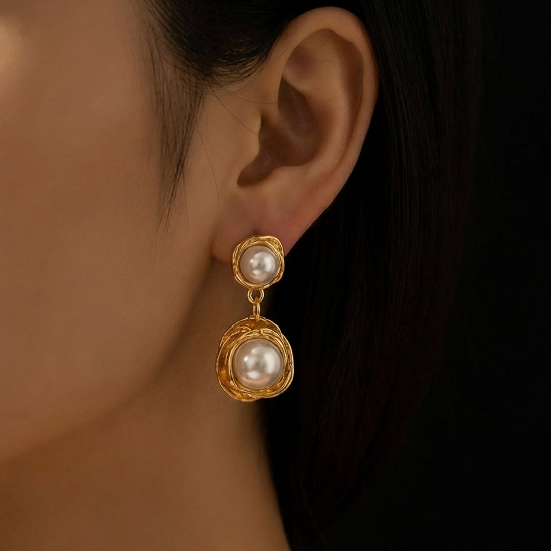 Pearl Nest Drop Earrings