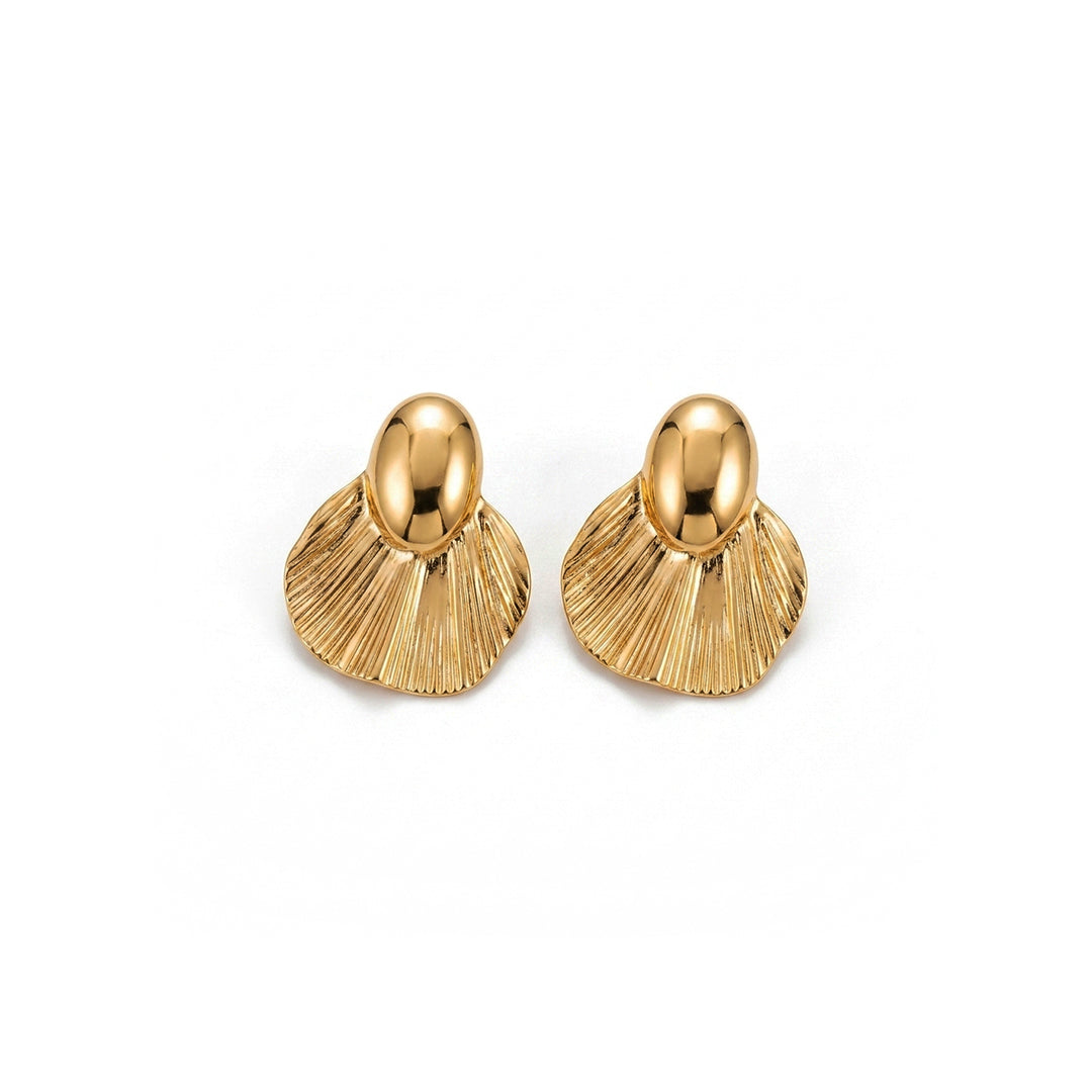 Pleated Shell Earrings