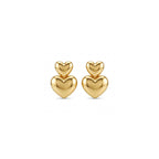 Puffed Heart Drop Earrings