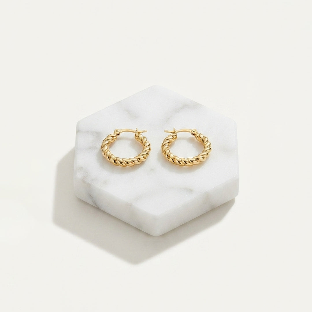 Gold Swirl Hoops