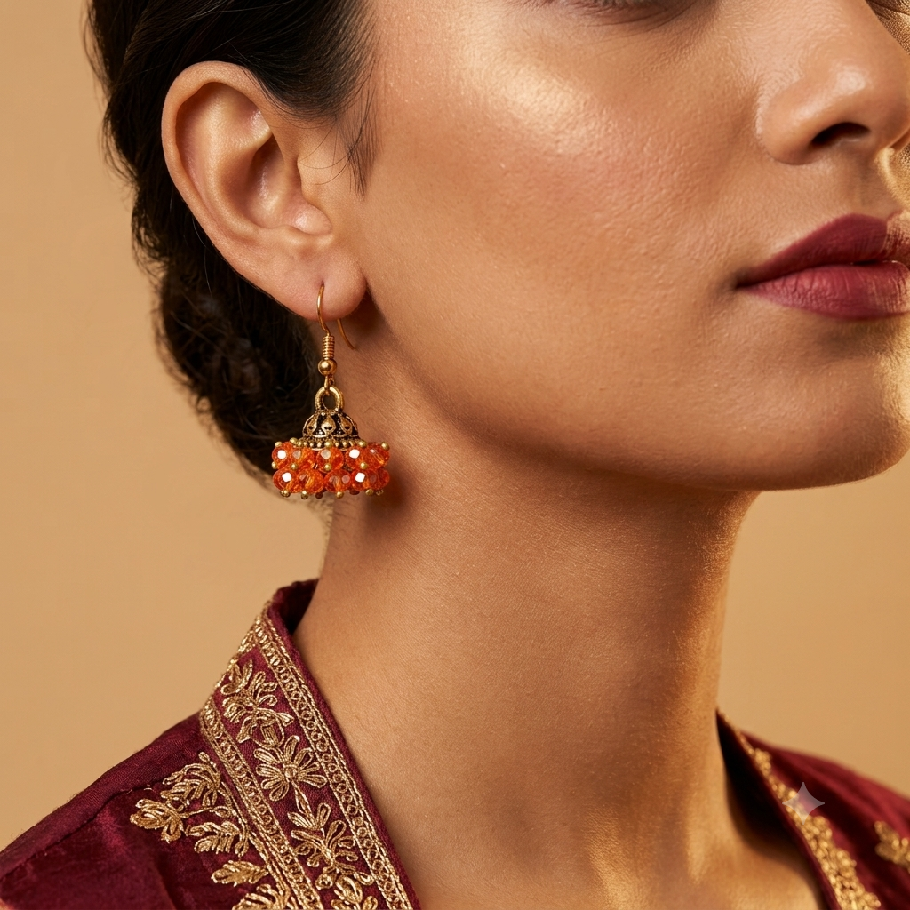 Mini Pearl Jhumki Golden Base
