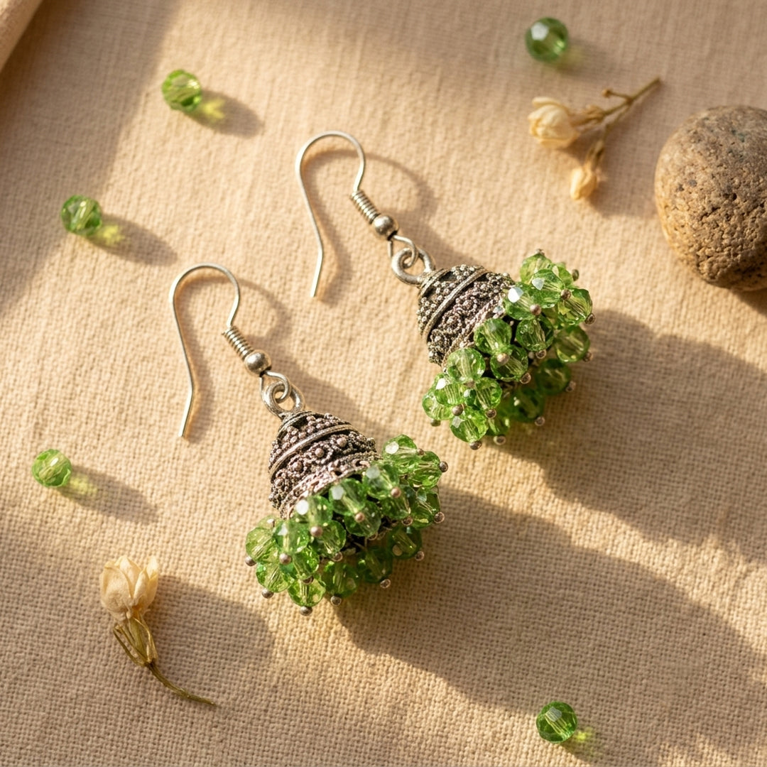 Mini Pearl Jhumkies Silver Base