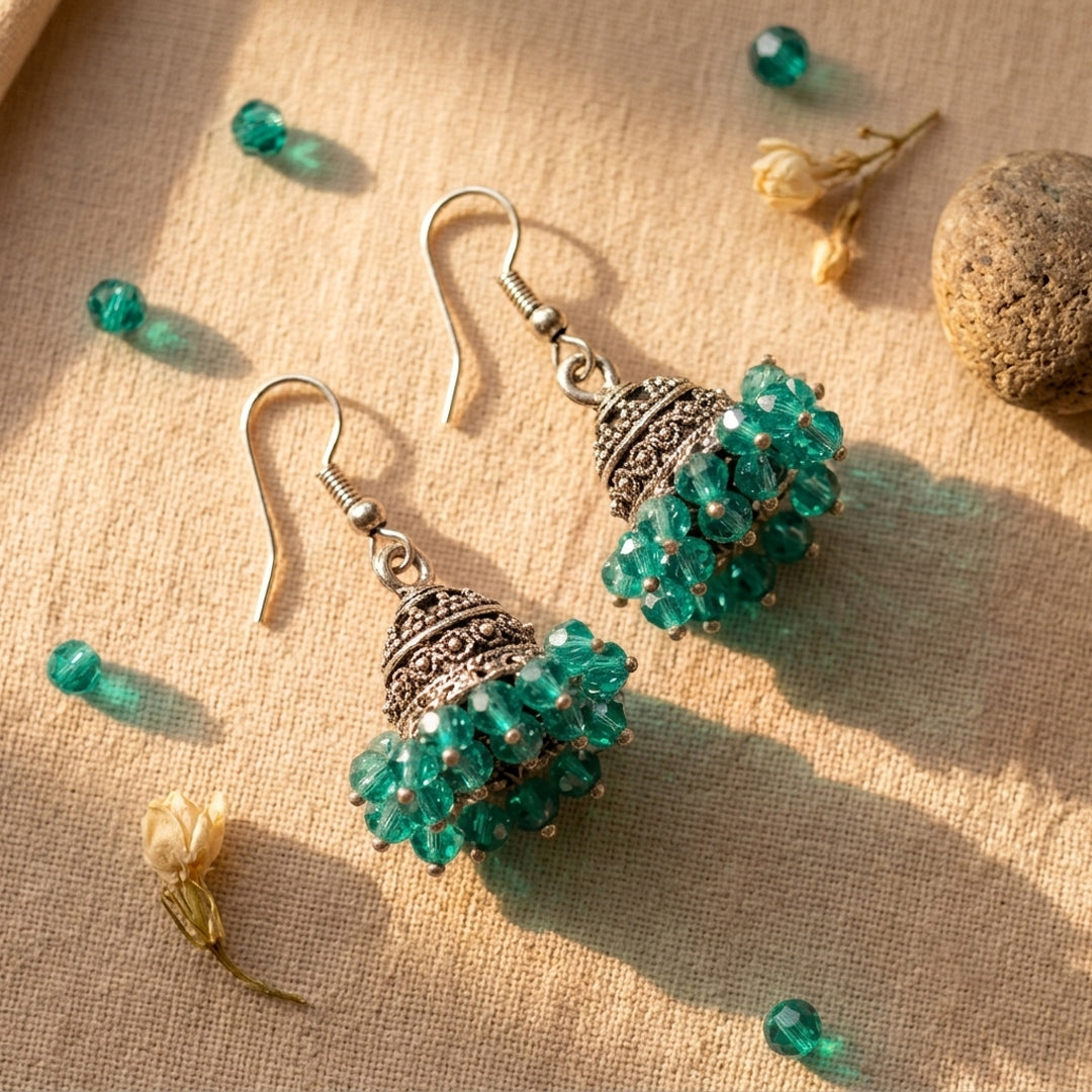 Mini Pearl Jhumkies Silver Base