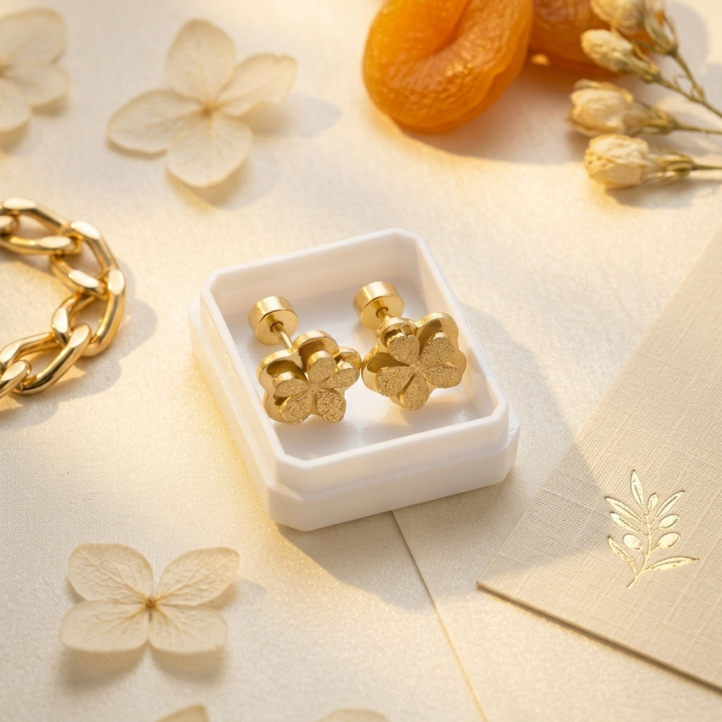 Mini Gold Flower Studs