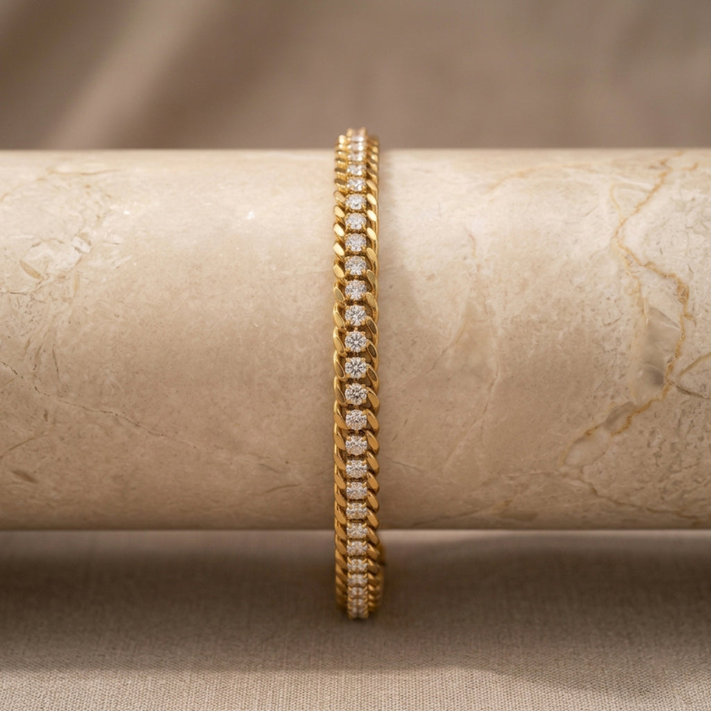 Golden Pave Curb Bracelet