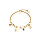 Double Chain Clover Anklet