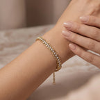 Golden Pave Curb Bracelet