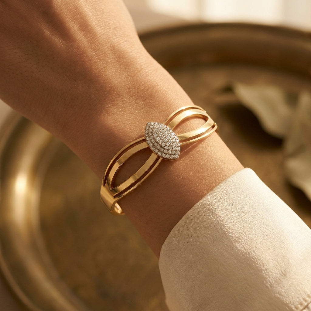 Marquise Crystal Pavé Cuff