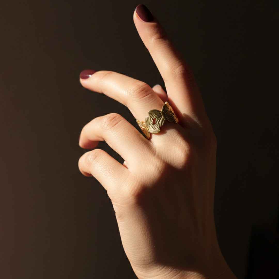 Golden Butterfly Ring