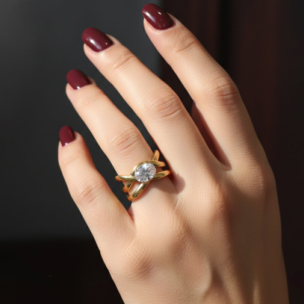 Golden Stone Ring